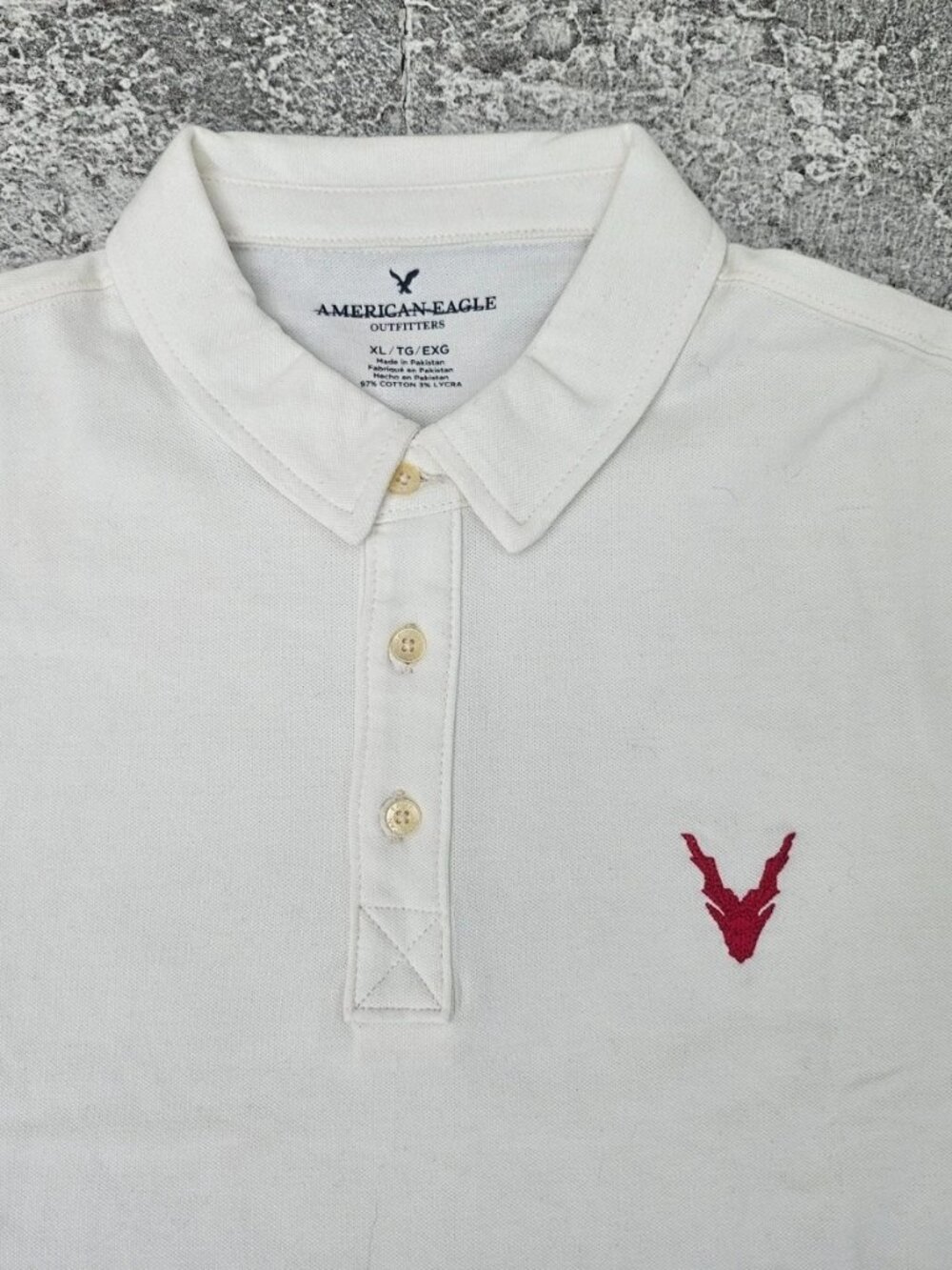 American Eagle Outfitters Men Polo Shirt Short Sleeve White Tee Shirt Size XL